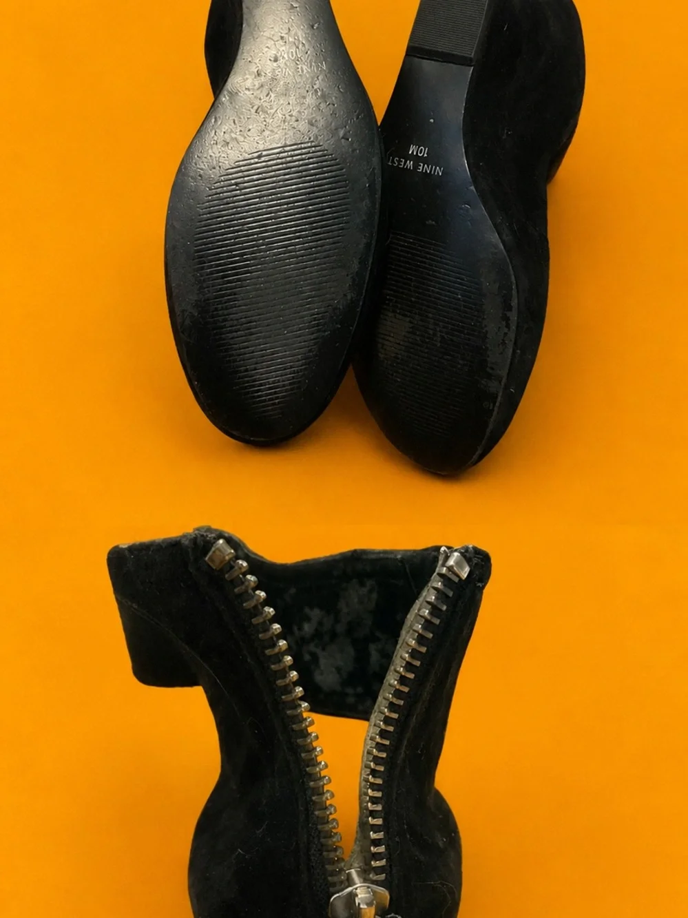 Vintage Nine West Black Suede Peep-Toe Platforms SIZE 10 90s and Y2K Vibes 🖤